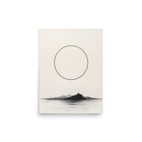 Circle and Space — Japandi ma poster, minimalist Japanese wall art print