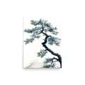 Pine Silhouette — Japandi zen nature poster, minimalist Japanese wall art print