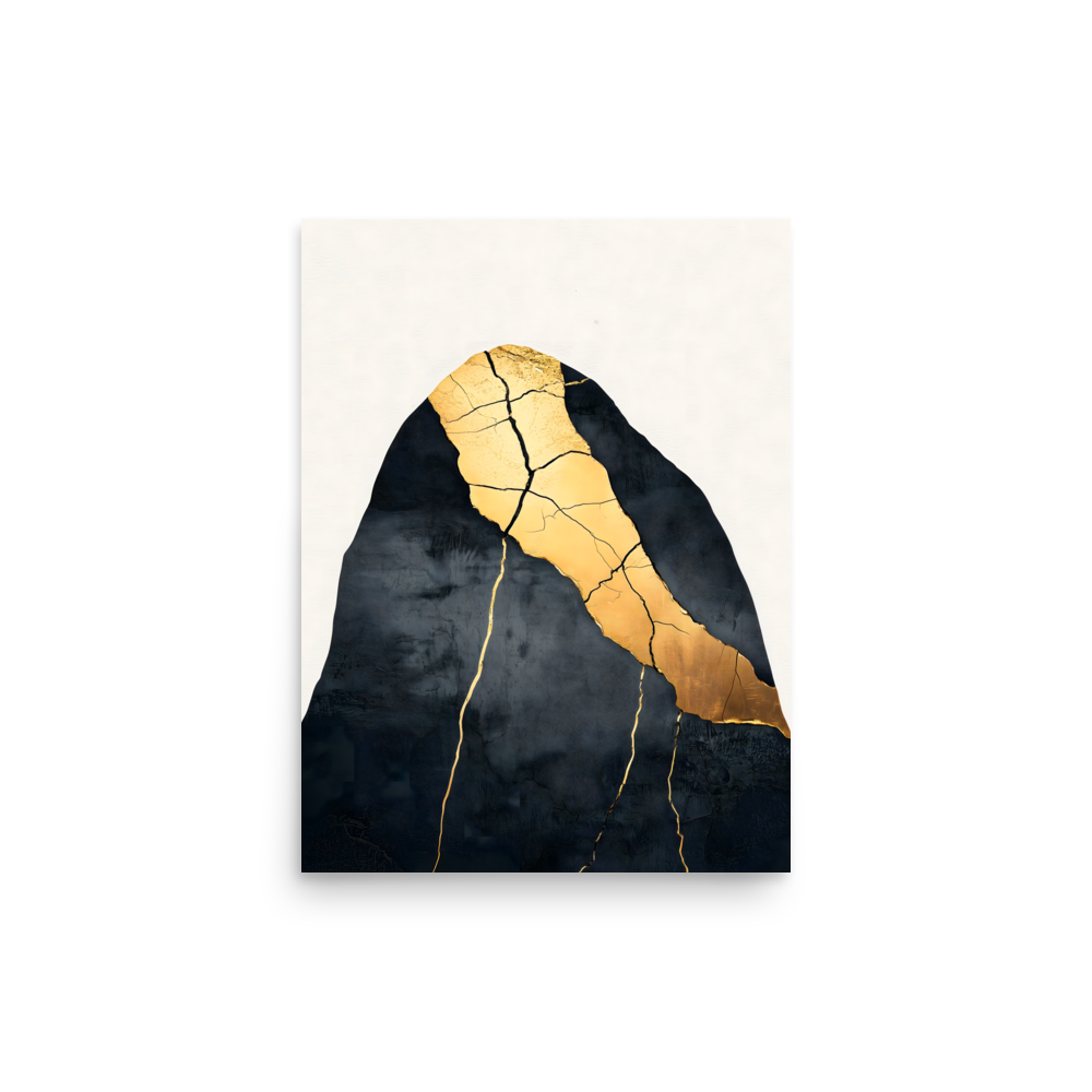Kintsugi Lines — Japandi wabi-sabi poster, minimalist Japanese wall art print