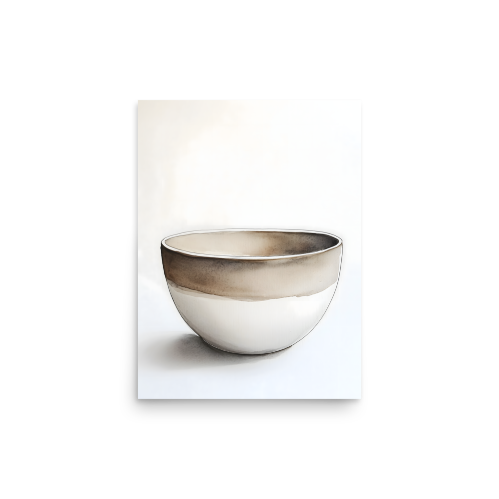 Clay Form — Japandi wabi-sabi poster, minimalist Japanese wall art print