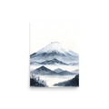 Winter Fuji — Japanese minimalist zen ink poster wall art