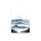 Winter Fuji — Japanese minimalist zen ink poster wall art