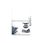 Snow Lantern — Japanese minimalist wabi-sabi poster wall art