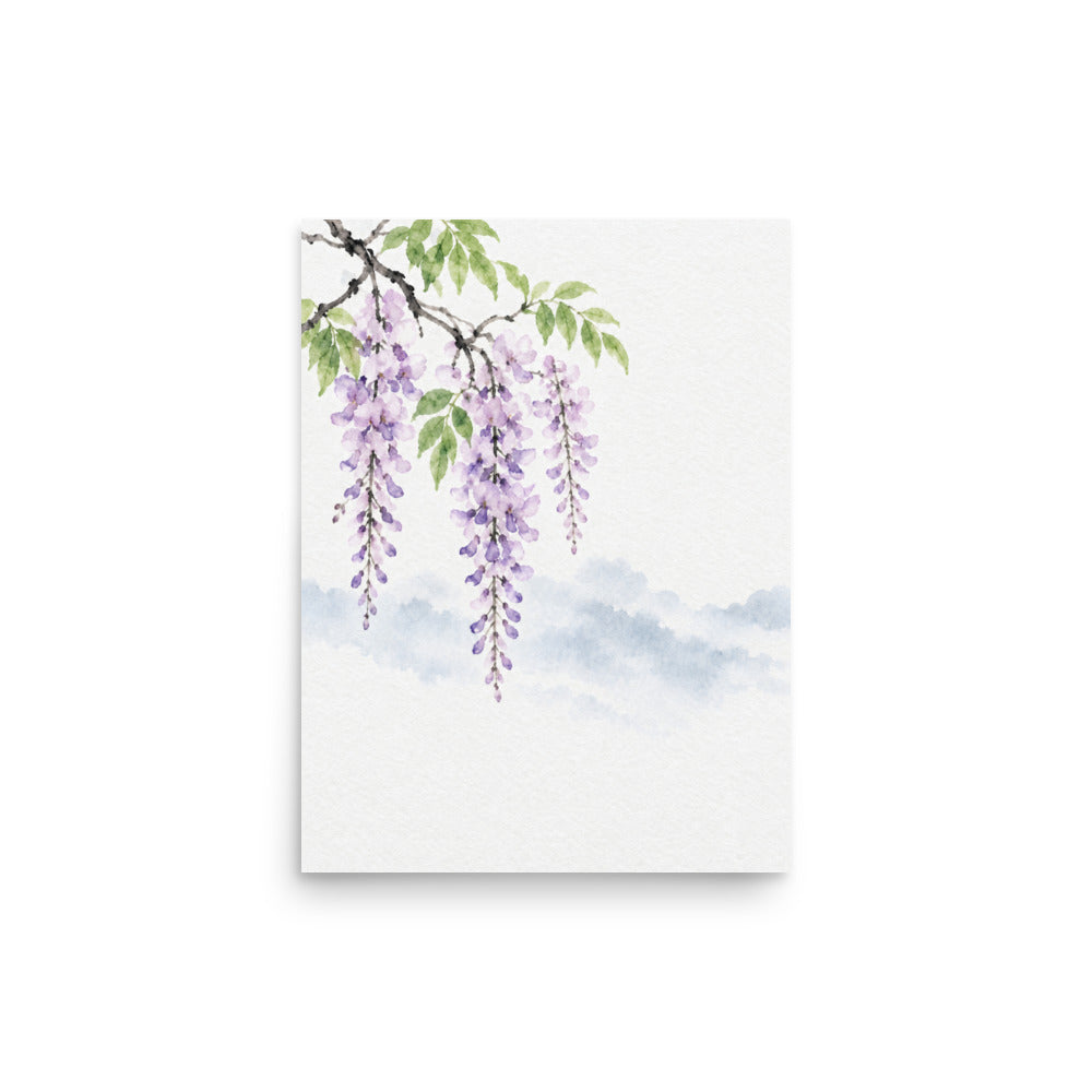Spring Wisteria — Japanese minimalist zen nature poster wall art