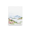 Spring Hills in Bloom — Japanese minimalist zen nature poster wall art