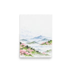 Spring Hills in Bloom — Japanese minimalist zen nature poster wall art