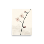 Early Plum — Japandi plum blossom poster, minimalist Japanese wall art print