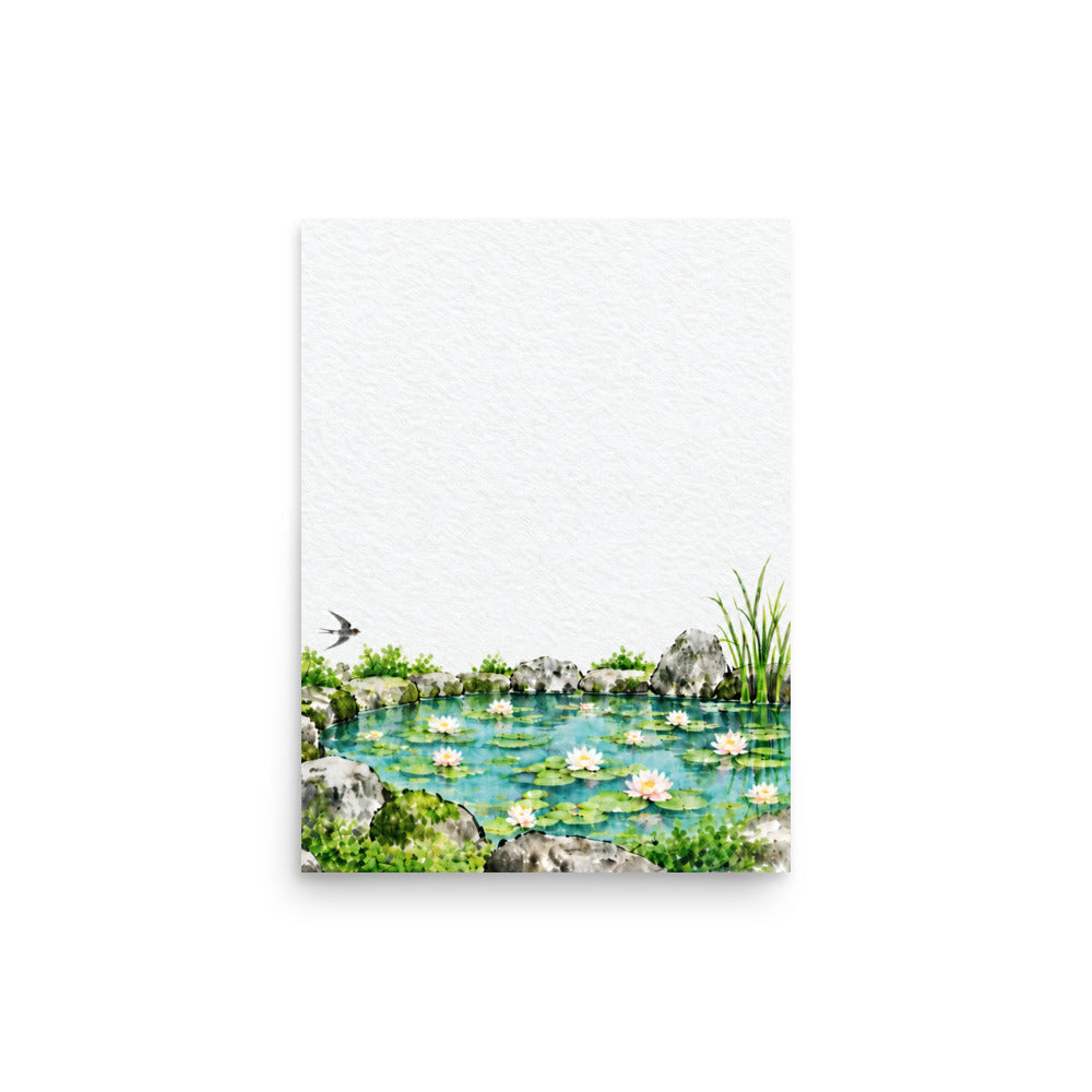 Seasons Garden · Lily Pond · Summer — Japanese minimalist zen nature poster wall art