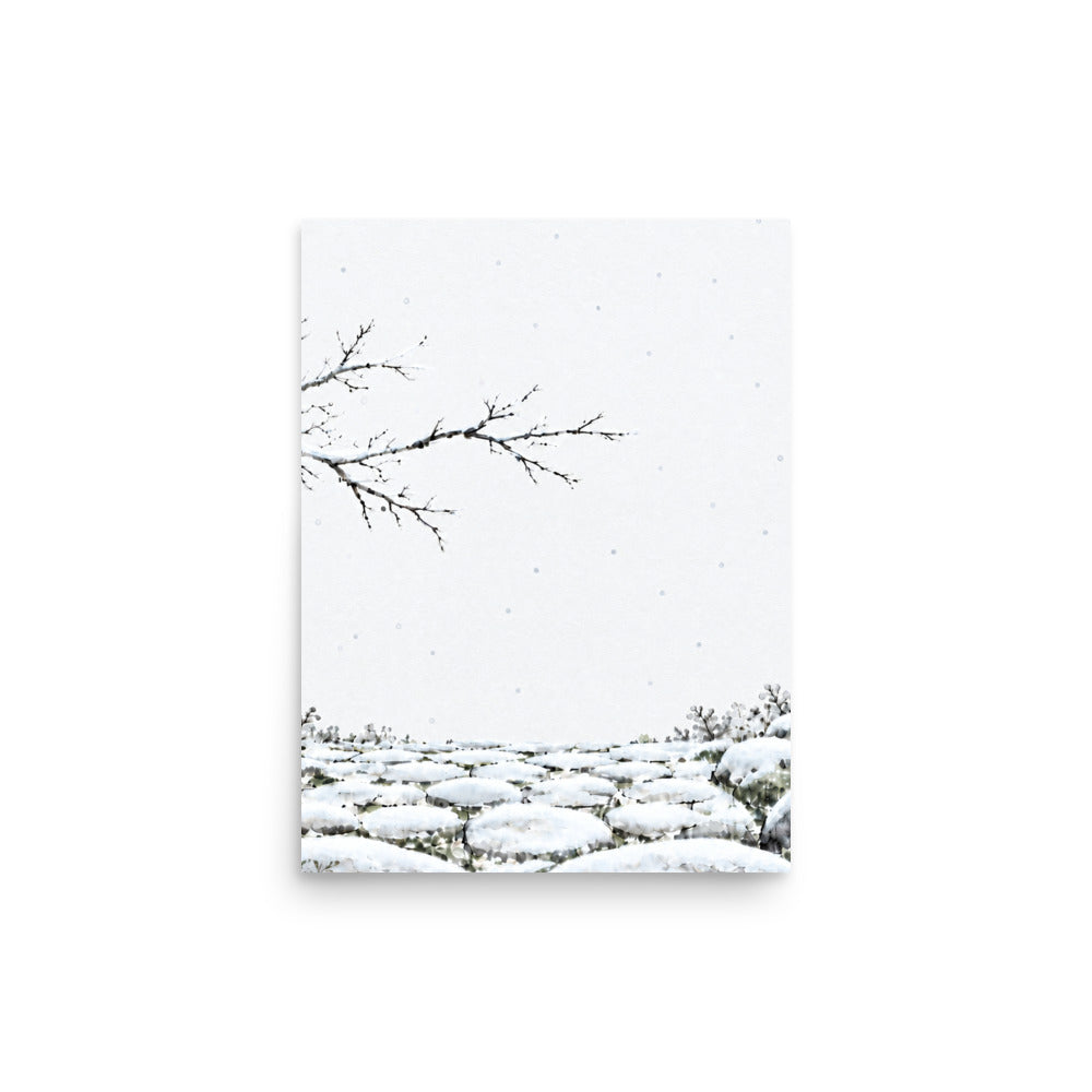 Seasons Garden · Snow Path · Winter — Japanese minimalist zen nature poster wall art