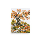 Seasons Garden · Golden Tree · Autumn — Japanese minimalist zen nature poster wall art