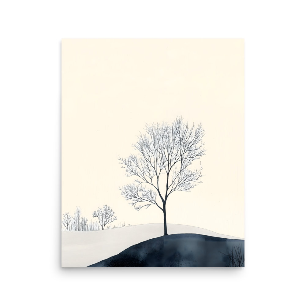 Distant Divide — Japandi ma poster, minimalist Japanese wall art print