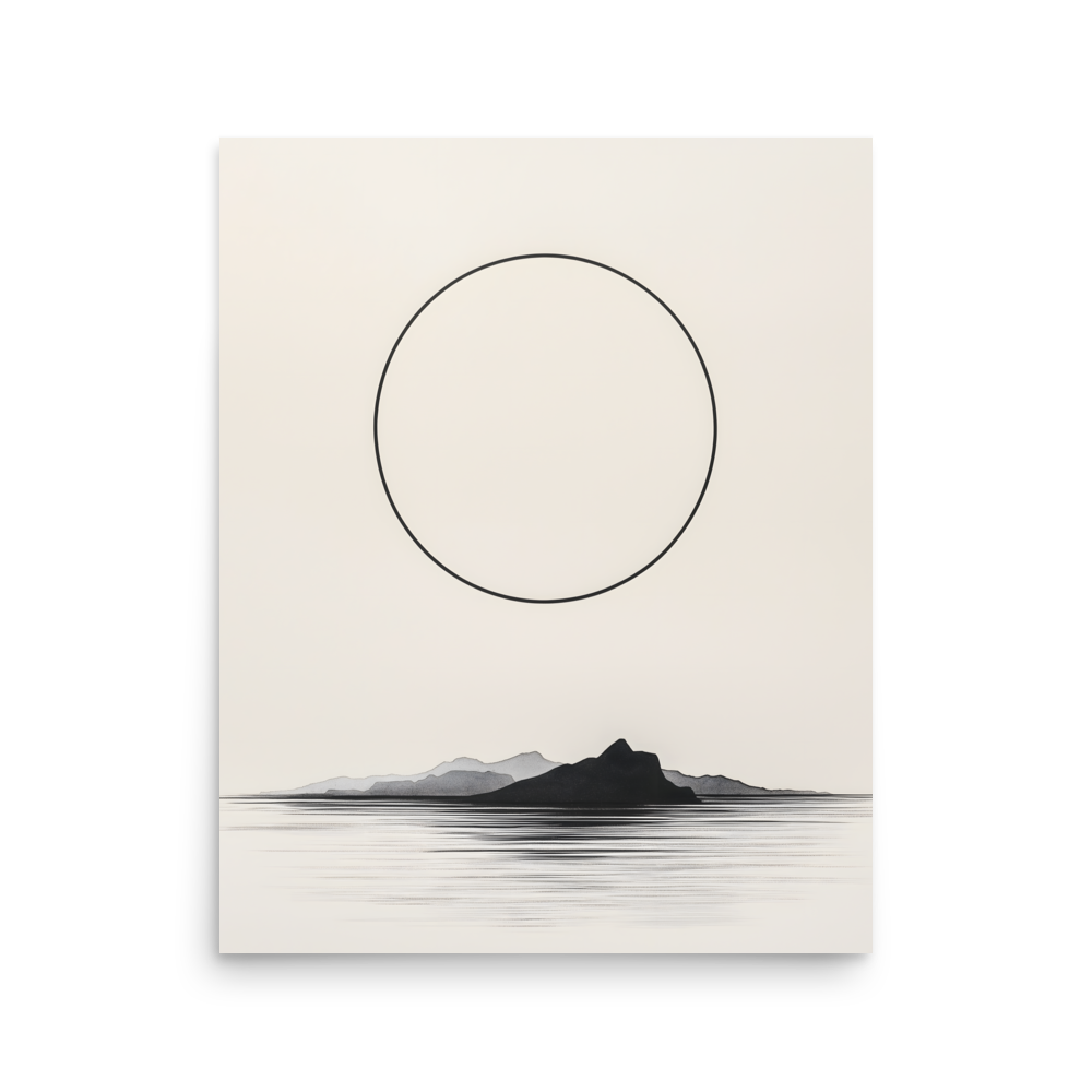 Circle and Space — Japandi ma poster, minimalist Japanese wall art print
