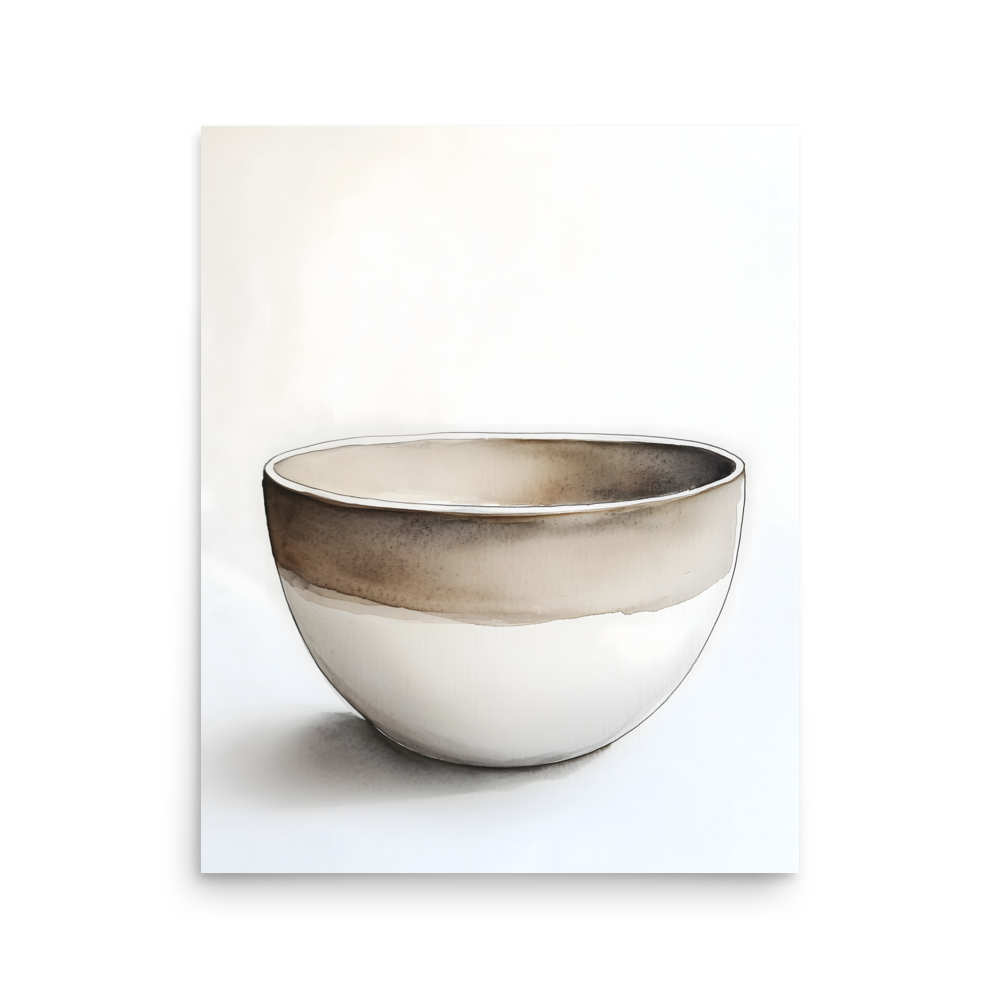 Clay Form — Japandi wabi-sabi poster, minimalist Japanese wall art print