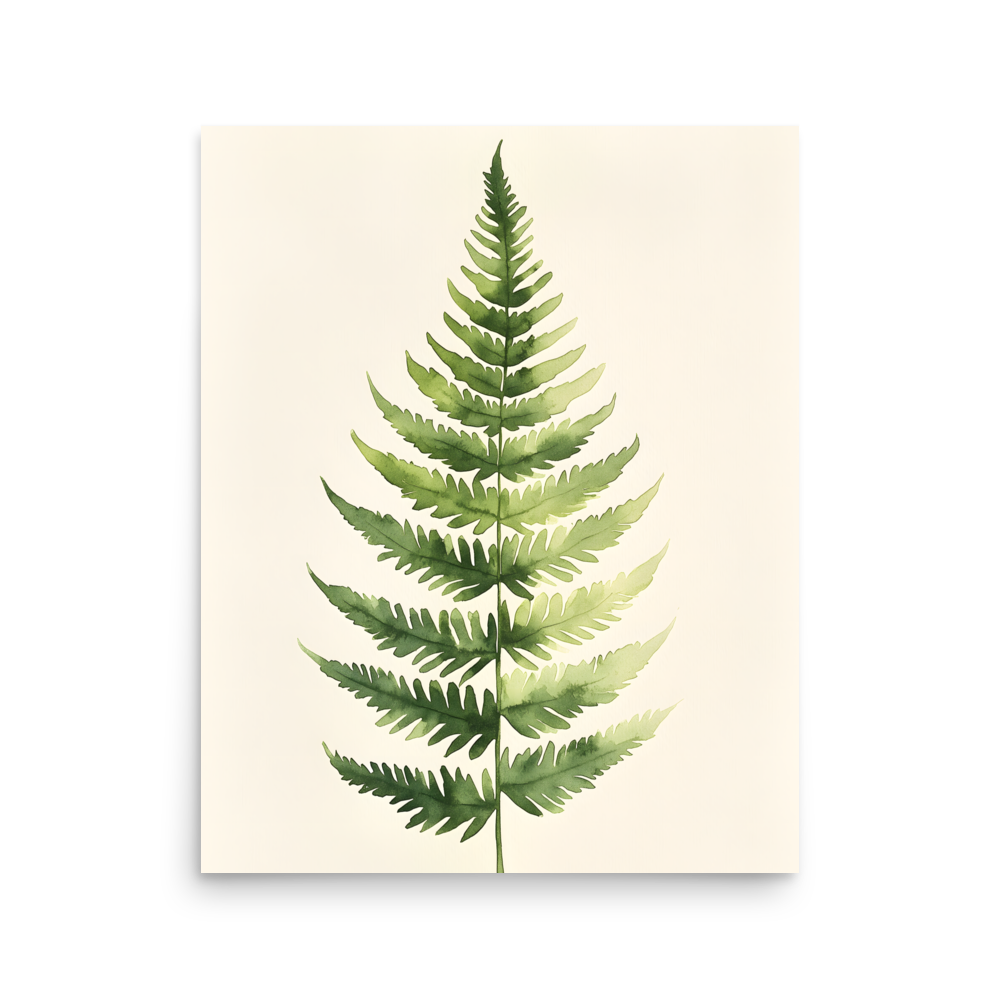Morning Fern — Japandi zen nature poster, minimalist Japanese wall art print