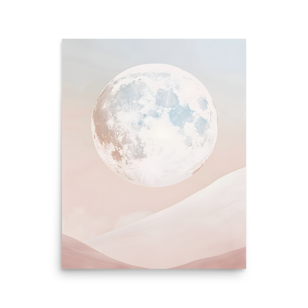 Moon — Japanese minimalist zen ink poster wall art
