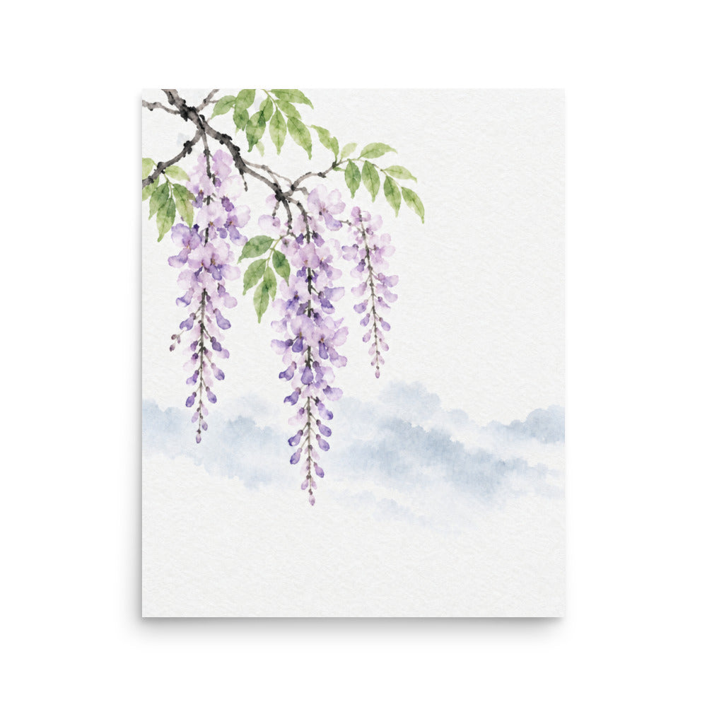 Spring Wisteria — Japanese minimalist zen nature poster wall art