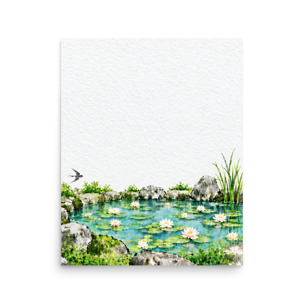 Seasons Garden · Lily Pond · Summer — Japanese minimalist zen nature poster wall art