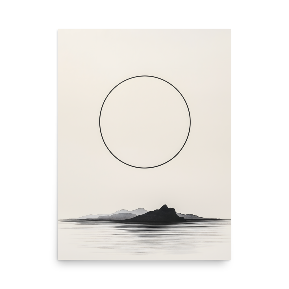 Circle and Space — Japandi ma poster, minimalist Japanese wall art print