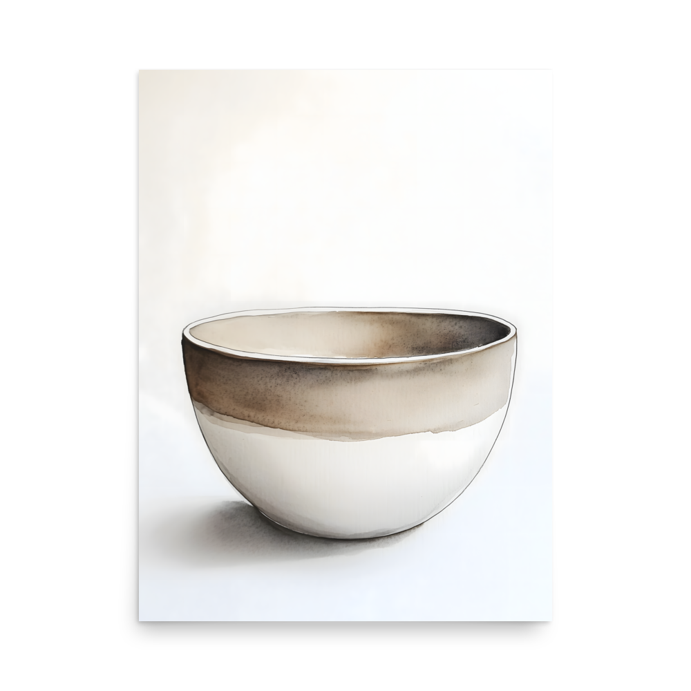 Clay Form — Japandi wabi-sabi poster, minimalist Japanese wall art print