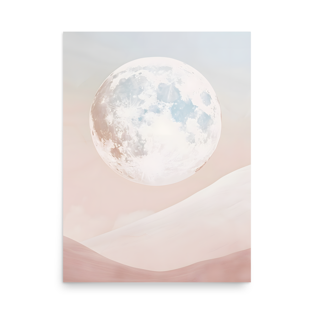 Moon — Japanese minimalist zen ink poster wall art