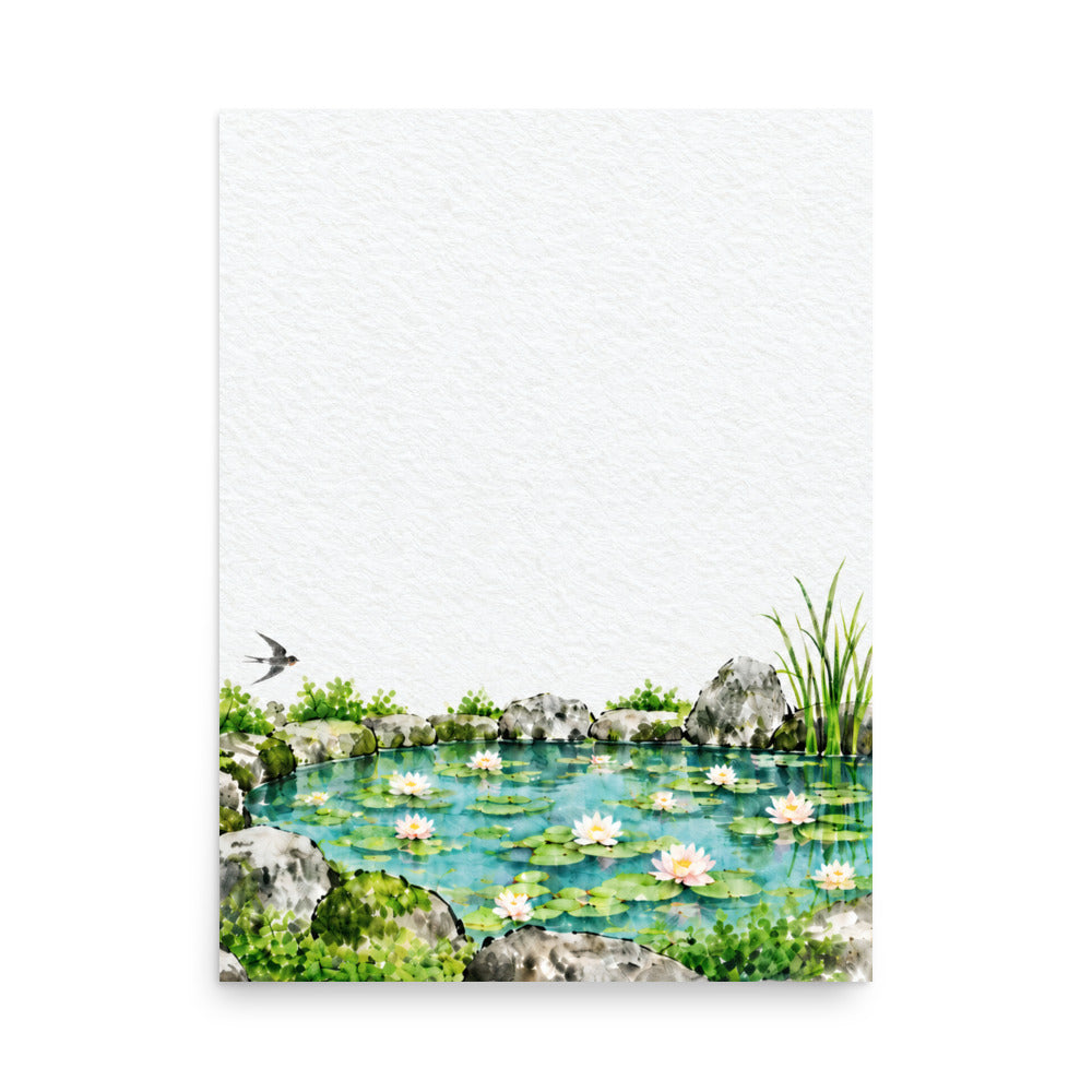 Seasons Garden · Lily Pond · Summer — Japanese minimalist zen nature poster wall art