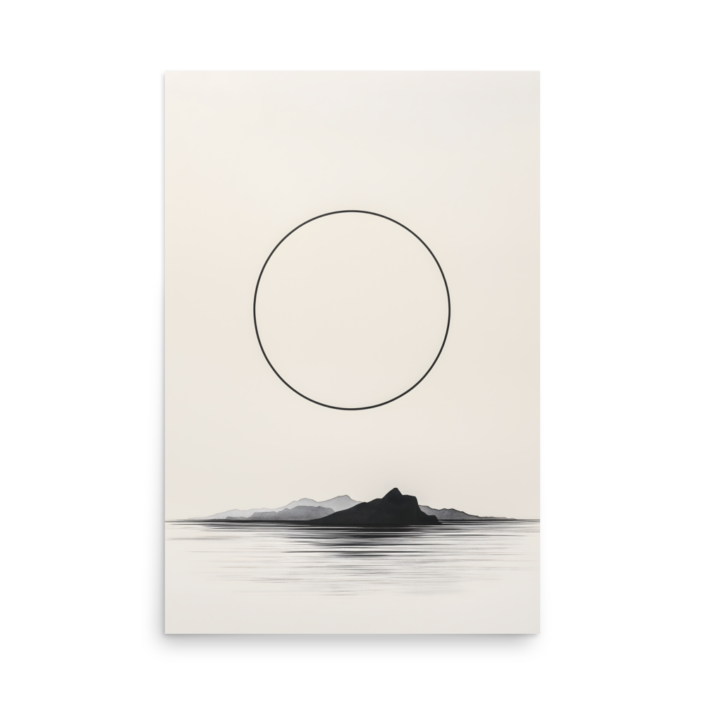 Circle and Space — Japandi ma poster, minimalist Japanese wall art print