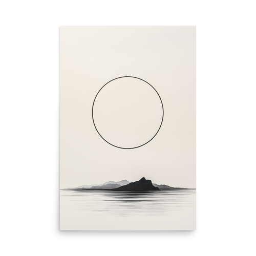 Circle and Space — Japandi ma poster, minimalist Japanese wall art print