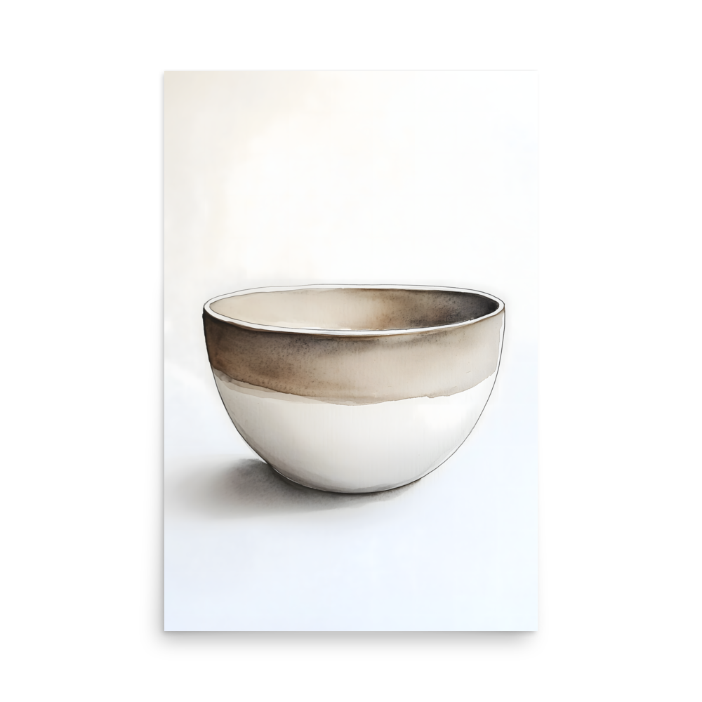 Clay Form — Japandi wabi-sabi poster, minimalist Japanese wall art print