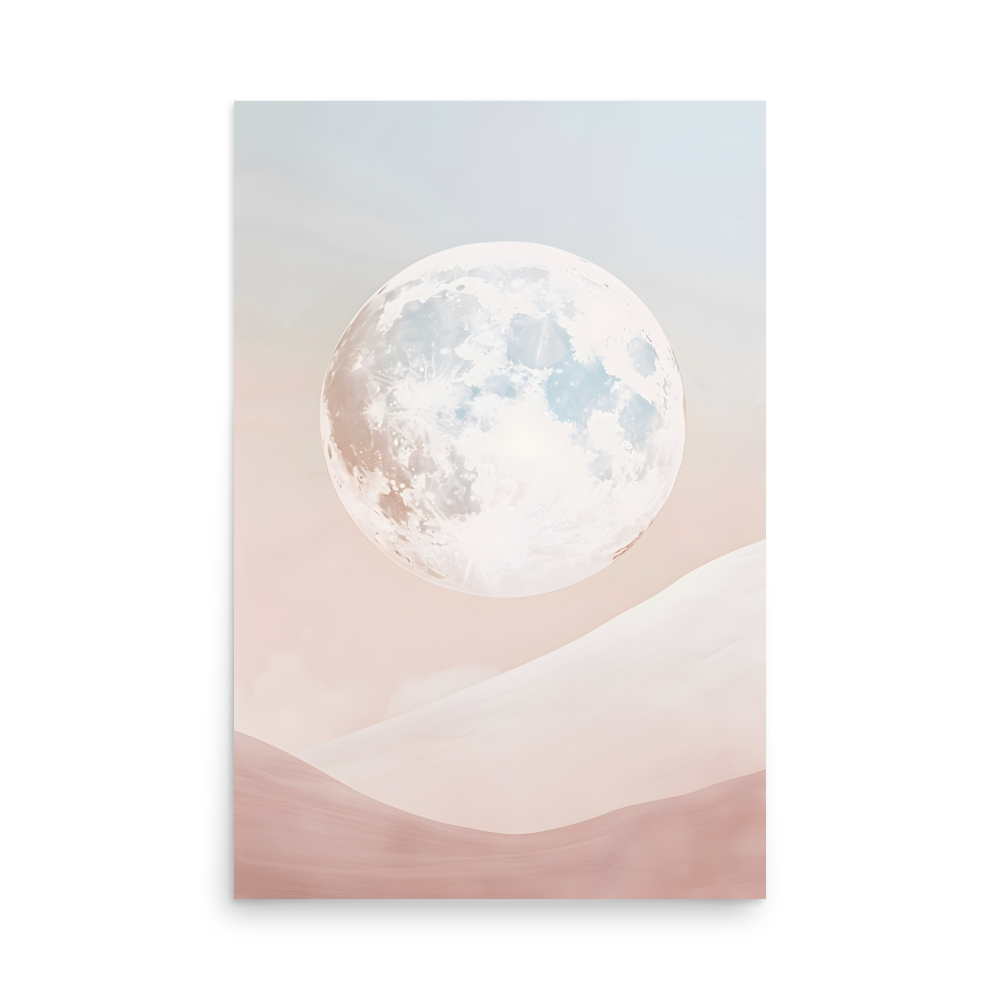 Moon — Japanese minimalist zen ink poster wall art