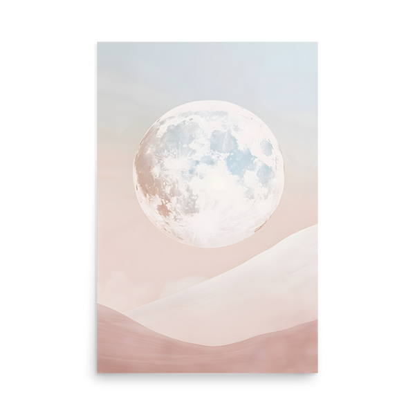THE MOON、ポスター、月面、ラミネート加工 Moon Poster | Zen Ink Japandi Art | the MA walls