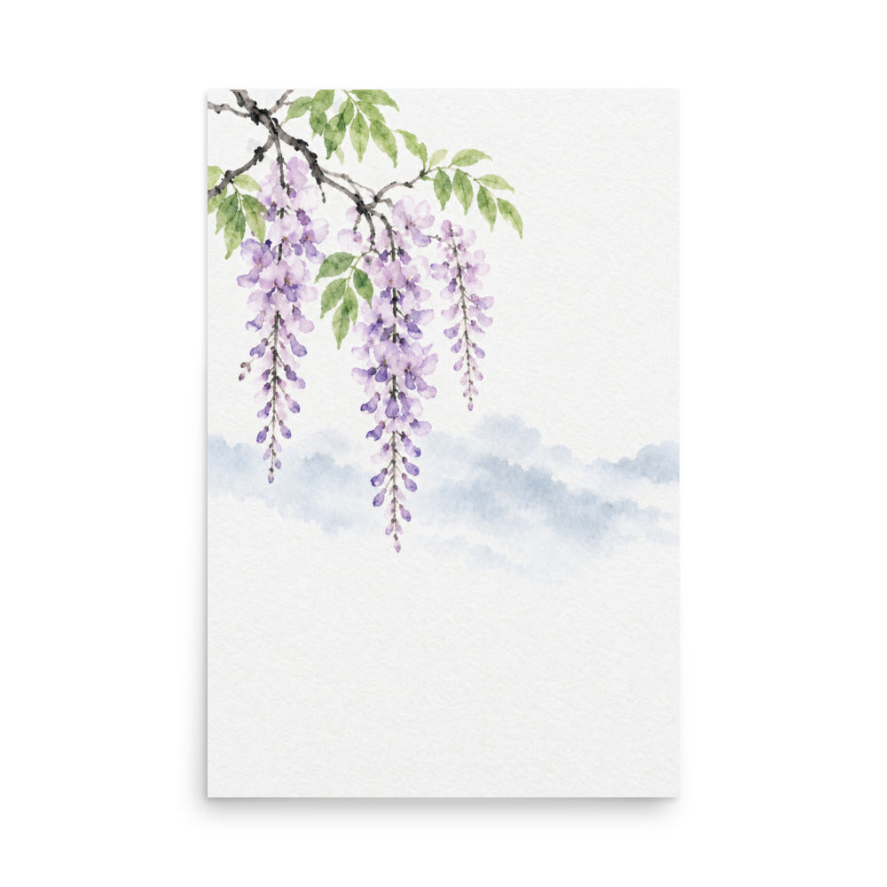 Spring Wisteria — Japanese minimalist zen nature poster wall art