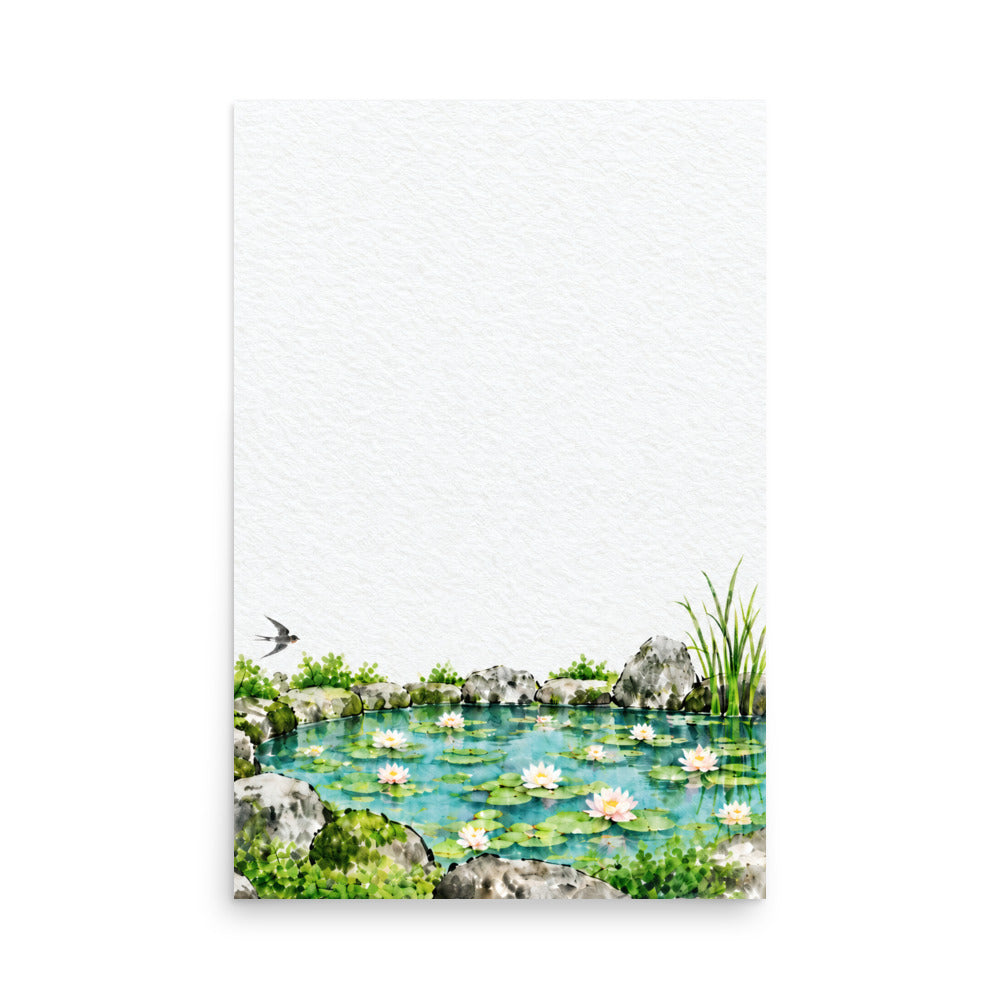 Seasons Garden · Lily Pond · Summer — Japanese minimalist zen nature poster wall art