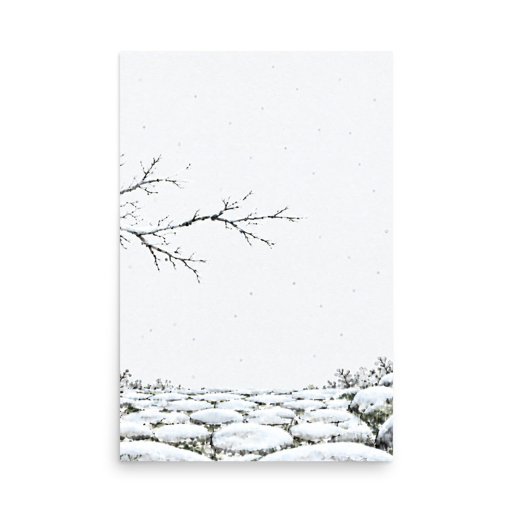 Seasons Garden · Snow Path · Winter — Japanese minimalist zen nature poster wall art