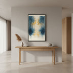 Morning Mist — Japandi komorebi wall art in a hallway setting