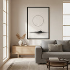 Circle and Space — Japandi ma wall art in a living room setting
