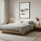 Clay Form — Japandi wabi-sabi wall art in a bedroom setting
