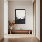 Distant Figure — Japandi ma wall art in a hallway setting