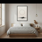 Circle and Space — Japandi ma wall art in a bedroom setting
