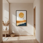 Golden Hour — Japandi komorebi wall art in a hallway setting
