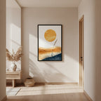 Golden Hour — Japandi komorebi wall art in a hallway setting