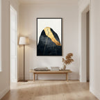 Kintsugi Lines — Japandi wabi-sabi wall art in a hallway setting