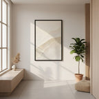 Paper Grain — Japandi wabi-sabi wall art in a hallway setting