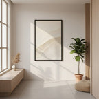 Paper Grain — Japandi wabi-sabi wall art in a hallway setting