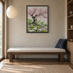 Seasons Garden · Cherry Tree · Spring — Japandi framed wall art in a room setting, 16x20 in