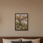 Seasons Garden · Golden Tree · Autumn — Japandi framed wall art in a room setting, 18x24 in