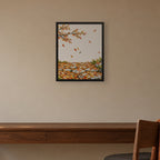 Seasons Garden · Leaf Path · Autumn — Japandi framed wall art in a room setting, 16x20 in