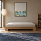 Seasons Garden · Petal Pond · Spring — Japandi framed wall art in a room setting, 16x20 in