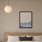 Seasons Garden · Still Pond · Winter — Japandi framed wall art in a room setting, 18x24 in