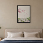 Seasons Garden · Stone Path · Spring — Japandi framed wall art in a room setting, 18x24 in