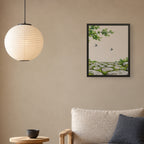 Seasons Garden · Swallow Path · Summer — Japandi framed wall art in a room setting, 16x20 in